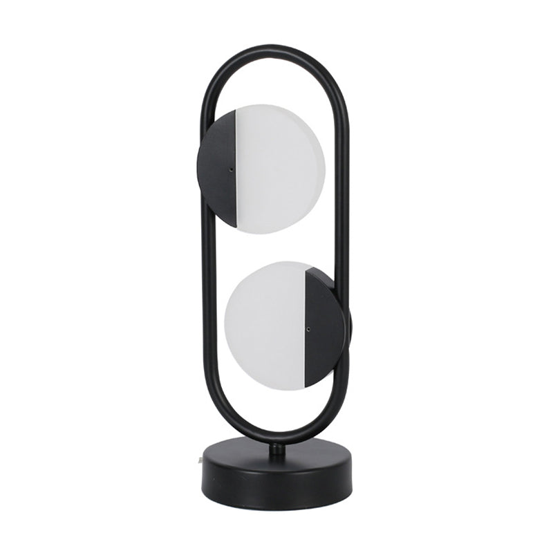 LED Circular Reading Book Light Contemporary Acrylic Night Table Lamp in White/Black, Warm/White Light Clearhalo 'Lamps' 'Table Lamps' Lighting' 369748