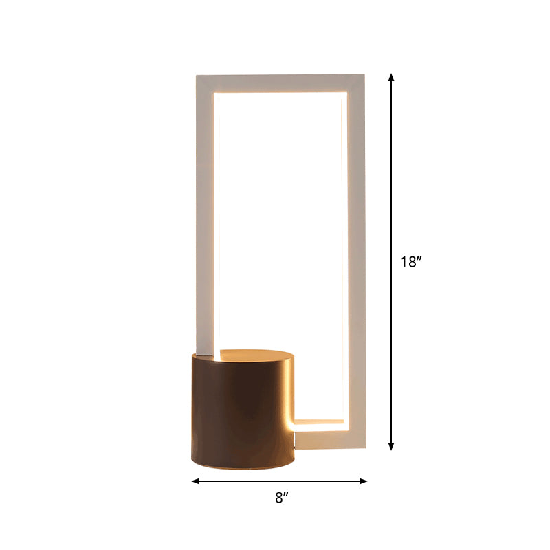 LED Study Desk Lamp Modernist White Table Light with Rectangle Acrylic Shade in Warm/White Light Clearhalo 'Lamps' 'Table Lamps' Lighting' 369755