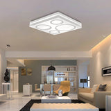 Modern Square LED Ceiling Mount Light with Circular Pattern Acrylic White Finish Ceiling Fixture for Living Room Bedroom White Clearhalo 'Ceiling Lights' 'Close To Ceiling Lights' 'Close to ceiling' 'Flush mount' Lighting' 370253