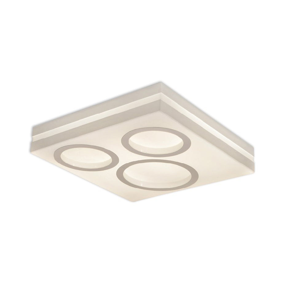 Modern Square LED Ceiling Mount Light with Circular Pattern Acrylic White Finish Ceiling Fixture for Living Room Bedroom Clearhalo 'Ceiling Lights' 'Close To Ceiling Lights' 'Close to ceiling' 'Flush mount' Lighting' 370255