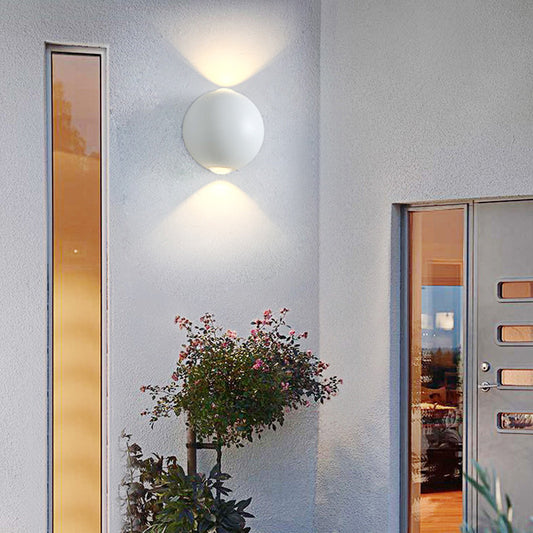 2-LED Up and Down Wall Light Fixture Simple Aluminum White Sconce Light in Warm/White for Exterior White Clearhalo 'Cast Iron' 'Glass' 'Industrial' 'Modern wall lights' 'Modern' 'Tiffany' 'Traditional wall lights' 'Wall Lamps & Sconces' 'Wall Lights' Lighting' 370269