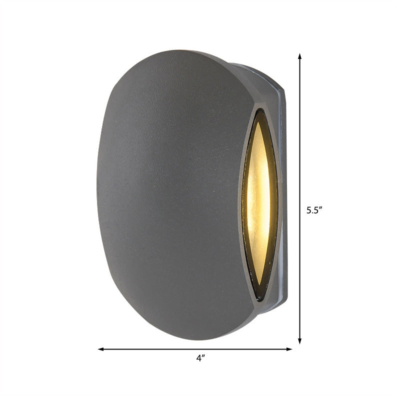 Outdoor Round Wall Light Sconce Aluminum Contemporary Black Sconce Light Fixture in Warm/White Clearhalo 'Cast Iron' 'Glass' 'Industrial' 'Modern wall lights' 'Modern' 'Tiffany' 'Traditional wall lights' 'Wall Lamps & Sconces' 'Wall Lights' Lighting' 370277