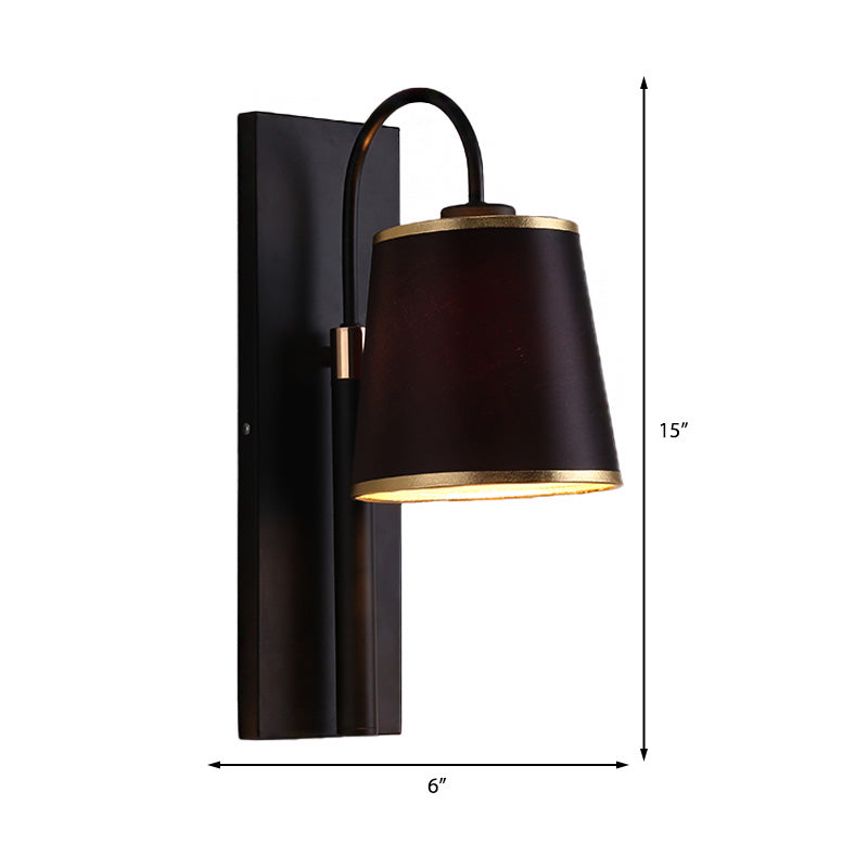 Indoor Wall Lamp with Conical Shade Metal Modernist 1 Head Black/White Wall Mounted Light Fixture for Living Room Clearhalo 'Cast Iron' 'Glass' 'Industrial' 'Modern wall lights' 'Modern' 'Tiffany' 'Traditional wall lights' 'Vanity Lights' 'Wall Lights' Lighting' 370307