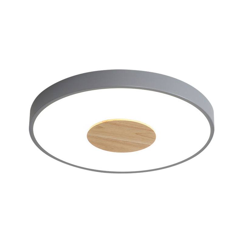 Round Flush Mount Ceiling Light Nordic Iron 1 Head Pink/Blue/White Lighting Fixture for Bedroom, 12"/16"/19.5" Width Clearhalo 'Ceiling Lights' 'Close To Ceiling Lights' 'Close to ceiling' 'Flush mount' Lighting' 370602