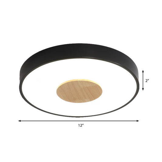 Round Flush Mount Ceiling Light Nordic Iron 1 Head Pink/Blue/White Lighting Fixture for Bedroom, 12"/16"/19.5" Width Clearhalo 'Ceiling Lights' 'Close To Ceiling Lights' 'Close to ceiling' 'Flush mount' Lighting' 370643