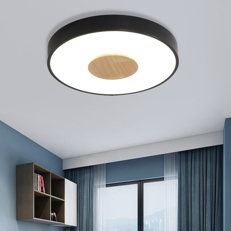 Round Flush Mount Ceiling Light Nordic Iron 1 Head Pink/Blue/White Lighting Fixture for Bedroom, 12"/16"/19.5" Width Clearhalo 'Ceiling Lights' 'Close To Ceiling Lights' 'Close to ceiling' 'Flush mount' Lighting' 370647