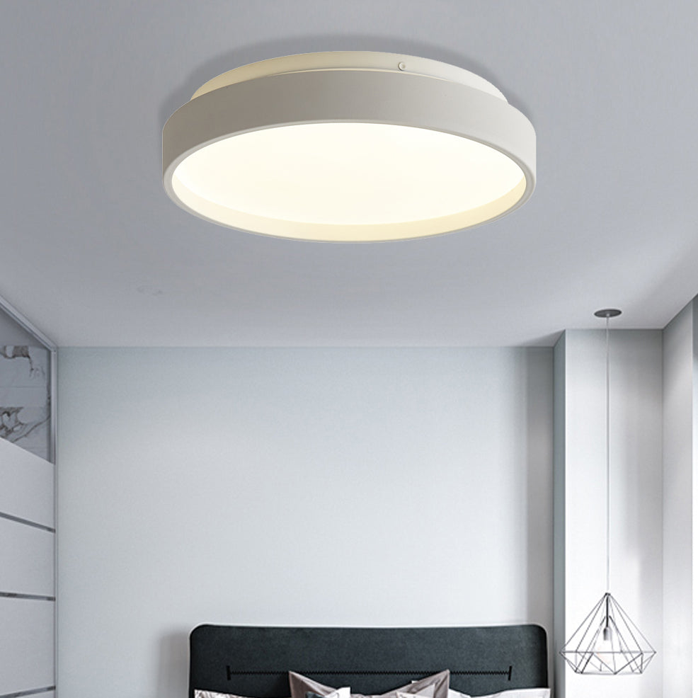 12"/18" Round Flush Light Modern Acrylic 1 Light Flush Mount Ceiling Light in Coffee Bronze/Gold/White for Indoor White 18" Clearhalo 'Ceiling Lights' 'Close To Ceiling Lights' 'Close to ceiling' 'Flush mount' Lighting' 370654