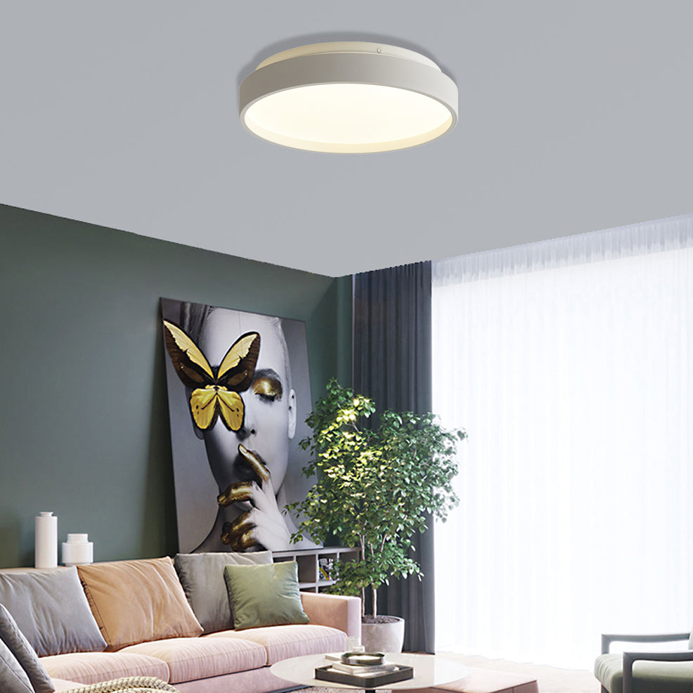 12"/18" Round Flush Light Modern Acrylic 1 Light Flush Mount Ceiling Light in Coffee Bronze/Gold/White for Indoor Clearhalo 'Ceiling Lights' 'Close To Ceiling Lights' 'Close to ceiling' 'Flush mount' Lighting' 370655