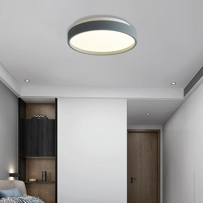 12"/18" Round Flush Light Modern Acrylic 1 Light Flush Mount Ceiling Light in Coffee Bronze/Gold/White for Indoor Clearhalo 'Ceiling Lights' 'Close To Ceiling Lights' 'Close to ceiling' 'Flush mount' Lighting' 370658