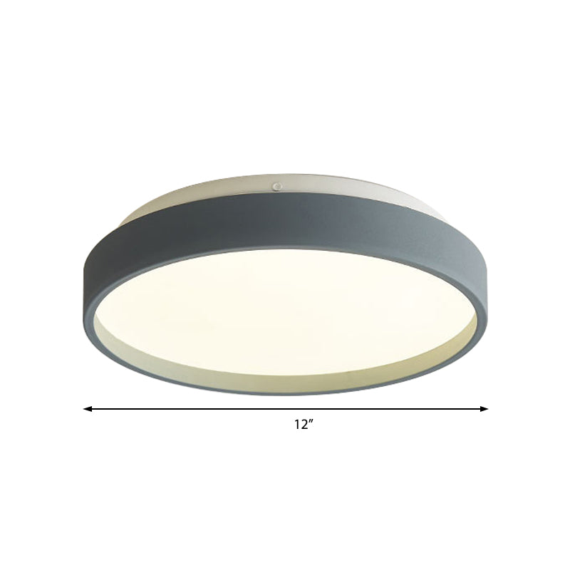 12"/18" Round Flush Light Modern Acrylic 1 Light Flush Mount Ceiling Light in Coffee Bronze/Gold/White for Indoor Clearhalo 'Ceiling Lights' 'Close To Ceiling Lights' 'Close to ceiling' 'Flush mount' Lighting' 370660