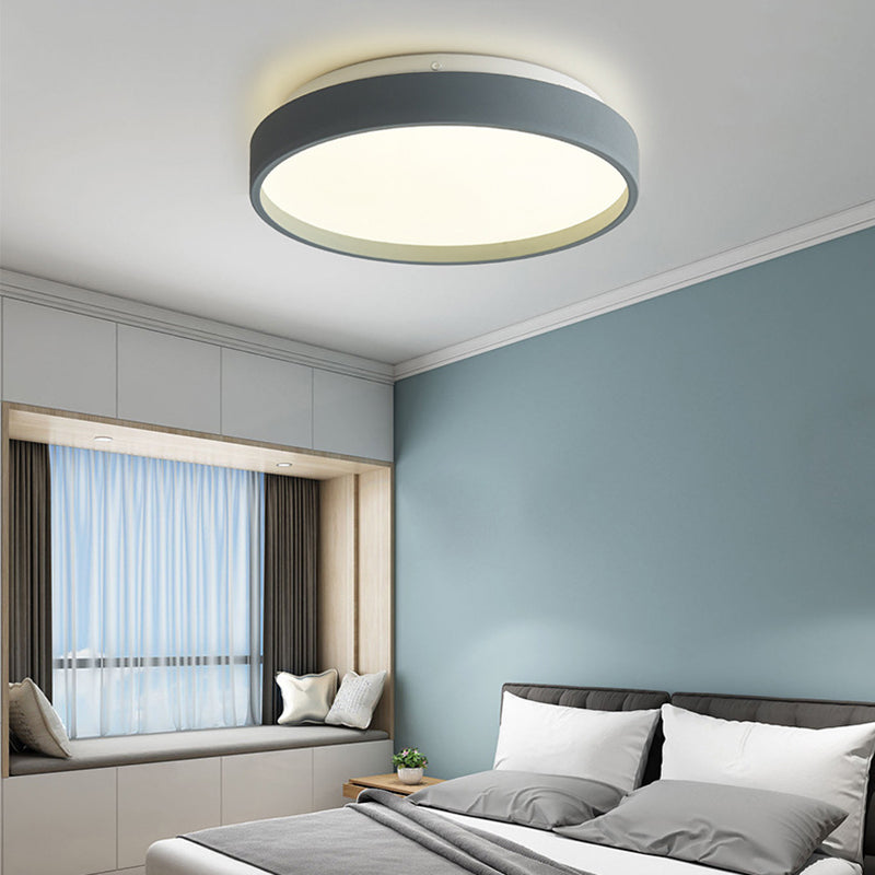 12"/18" Round Flush Light Modern Acrylic 1 Light Flush Mount Ceiling Light in Coffee Bronze/Gold/White for Indoor Clearhalo 'Ceiling Lights' 'Close To Ceiling Lights' 'Close to ceiling' 'Flush mount' Lighting' 370662