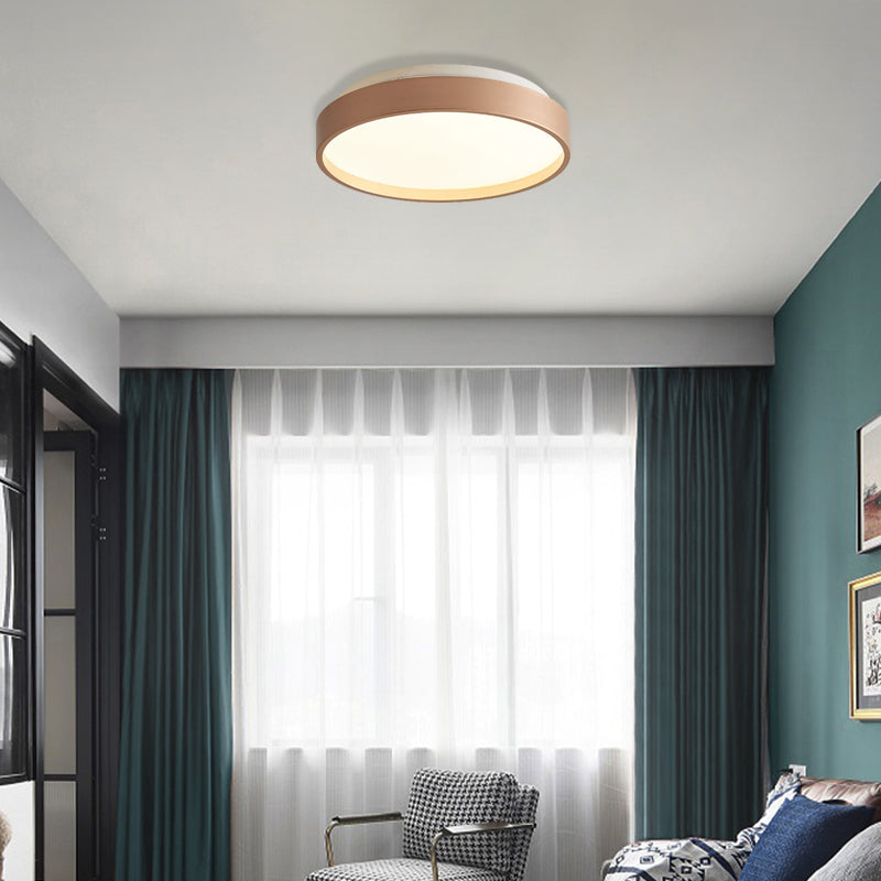 12"/18" Round Flush Light Modern Acrylic 1 Light Flush Mount Ceiling Light in Coffee Bronze/Gold/White for Indoor Clearhalo 'Ceiling Lights' 'Close To Ceiling Lights' 'Close to ceiling' 'Flush mount' Lighting' 370665