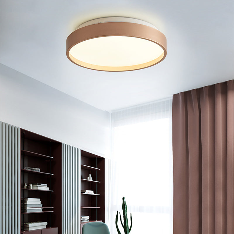 12"/18" Round Flush Light Modern Acrylic 1 Light Flush Mount Ceiling Light in Coffee Bronze/Gold/White for Indoor Clearhalo 'Ceiling Lights' 'Close To Ceiling Lights' 'Close to ceiling' 'Flush mount' Lighting' 370669