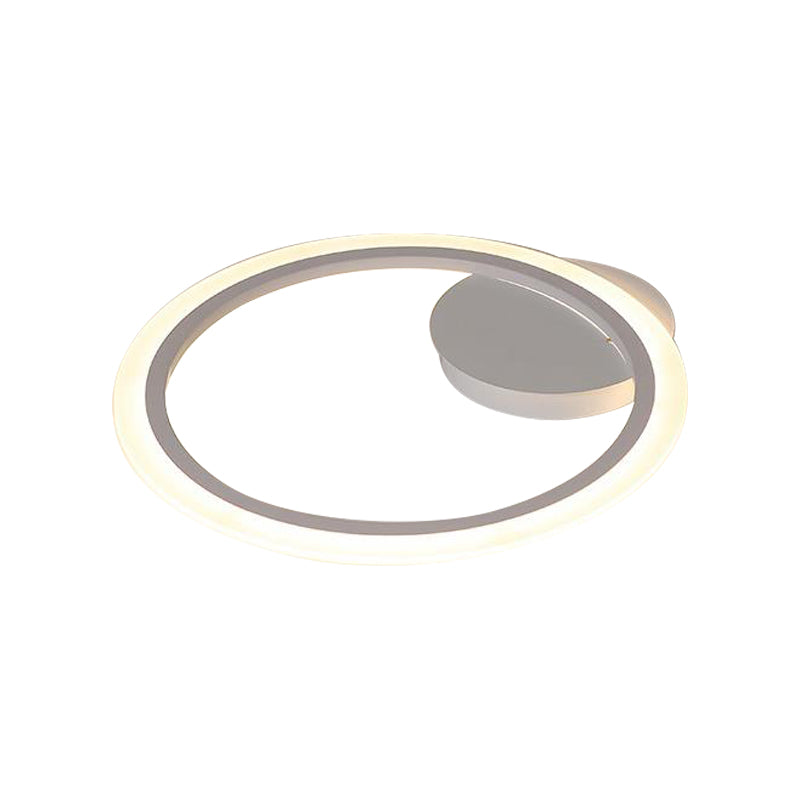 1/2/3 Light Ring Bedroom Ceiling Light Fixture Modern Acrylic Unique Lighting Fixture in White, Warm/White Clearhalo 'Ceiling Lights' 'Close To Ceiling Lights' 'Close to ceiling' 'Flush mount' Lighting' 370925