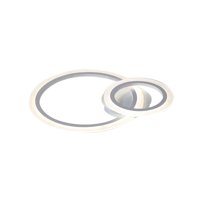 1/2/3 Light Ring Bedroom Ceiling Light Fixture Modern Acrylic Unique Lighting Fixture in White, Warm/White Clearhalo 'Ceiling Lights' 'Close To Ceiling Lights' 'Close to ceiling' 'Flush mount' Lighting' 370929