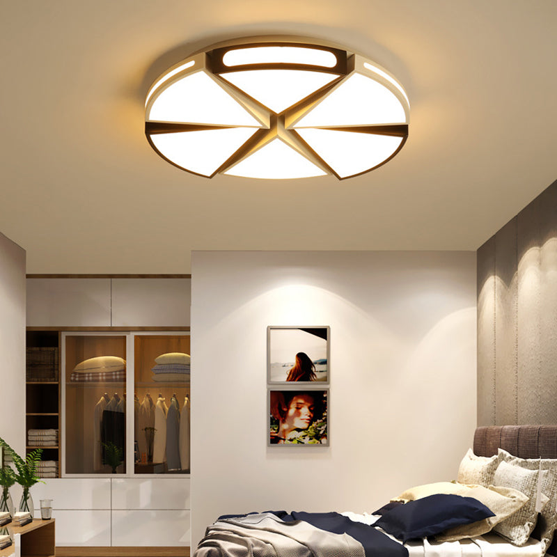 White/White and Black Round Ceiling Light for Kitchen, Metal 16"/19.5" Ceiling Lights Flush Mount White-Black 16" Clearhalo 'Ceiling Lights' 'Close To Ceiling Lights' 'Close to ceiling' 'Flush mount' Lighting' 370996