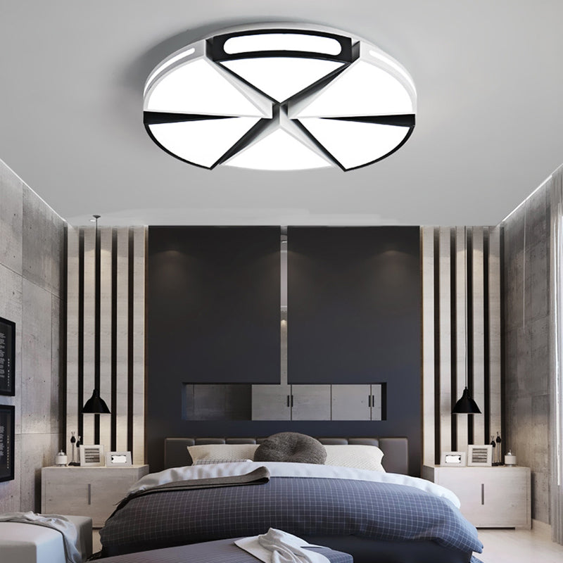 White/White and Black Round Ceiling Light for Kitchen, Metal 16"/19.5" Ceiling Lights Flush Mount Clearhalo 'Ceiling Lights' 'Close To Ceiling Lights' 'Close to ceiling' 'Flush mount' Lighting' 371001