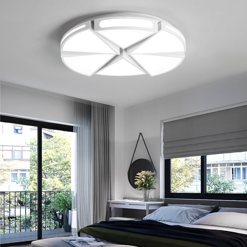 White/White and Black Round Ceiling Light for Kitchen, Metal 16"/19.5" Ceiling Lights Flush Mount Clearhalo 'Ceiling Lights' 'Close To Ceiling Lights' 'Close to ceiling' 'Flush mount' Lighting' 371004