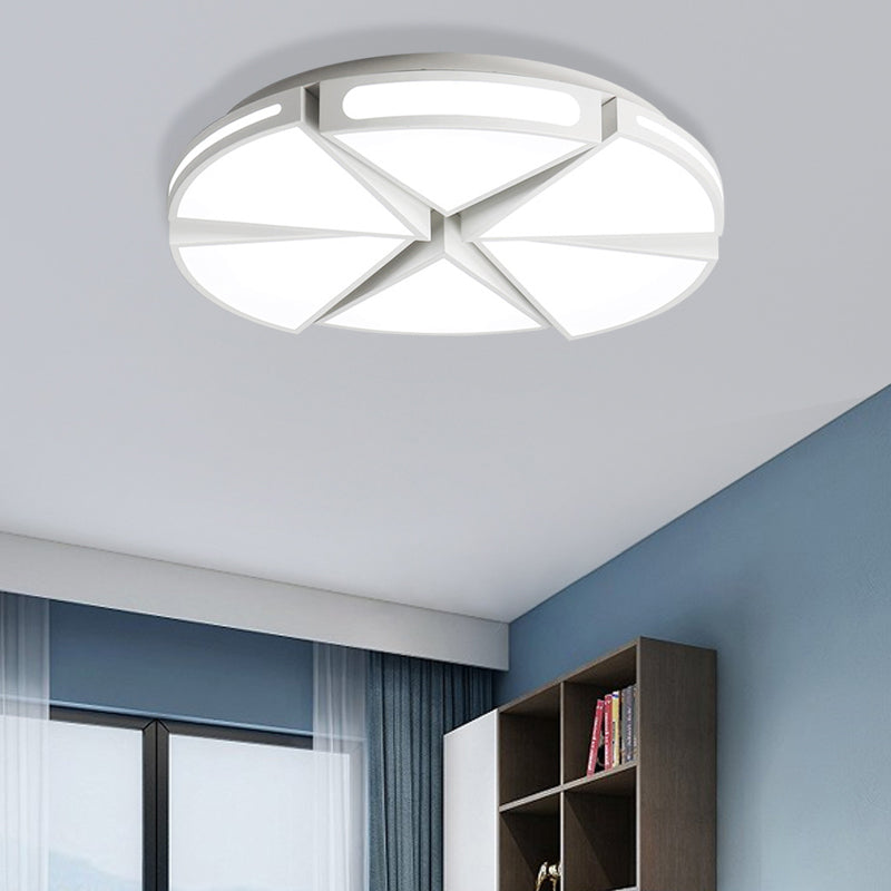 White/White and Black Round Ceiling Light for Kitchen, Metal 16"/19.5" Ceiling Lights Flush Mount White 19.5" Clearhalo 'Ceiling Lights' 'Close To Ceiling Lights' 'Close to ceiling' 'Flush mount' Lighting' 371007