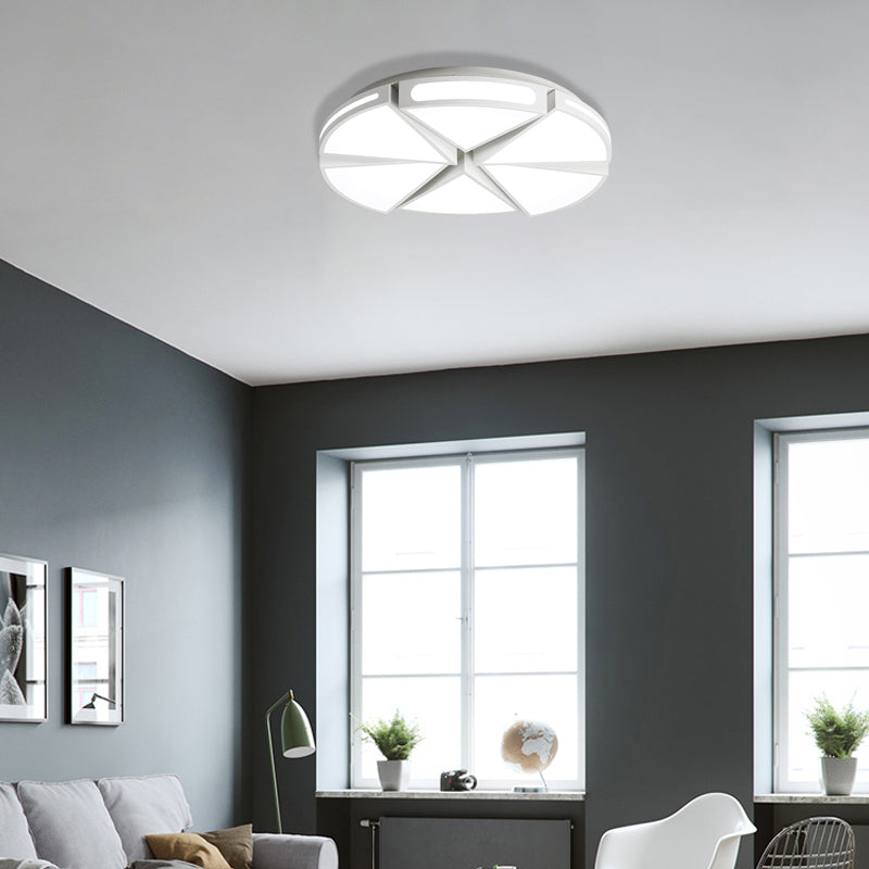 White/White and Black Round Ceiling Light for Kitchen, Metal 16"/19.5" Ceiling Lights Flush Mount Clearhalo 'Ceiling Lights' 'Close To Ceiling Lights' 'Close to ceiling' 'Flush mount' Lighting' 371008