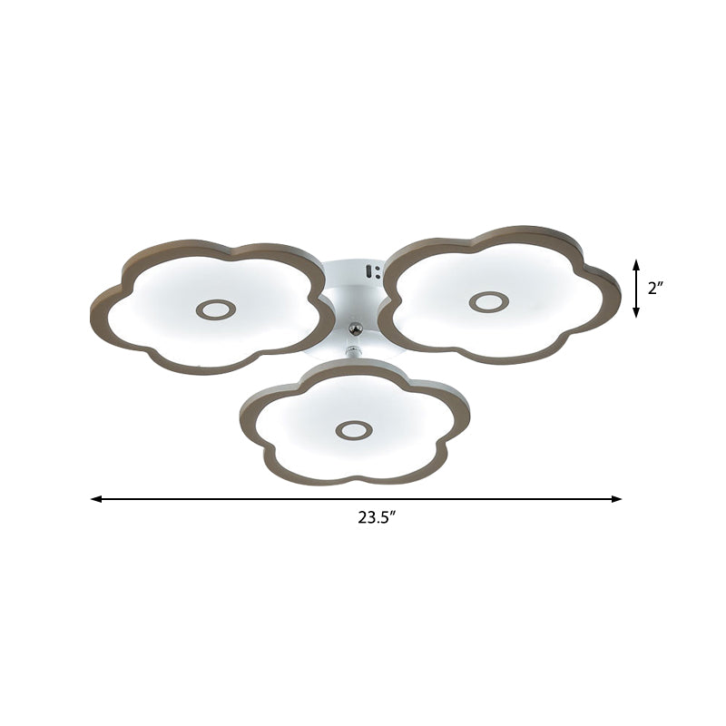 3/6/9 Heads Unique Flower Ceiling Fixture Modern Iron Acrylic White Ceiling Lights for Indoor Clearhalo 'Ceiling Lights' 'Close To Ceiling Lights' 'Close to ceiling' 'Semi-flushmount' Lighting' 371013