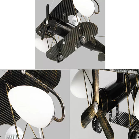 Glider Kindergarten Suspension Light Metal Vintage Style Chandelier in Antique Brass Clearhalo 'Ceiling Lights' 'Chandeliers' Lighting' options 37101