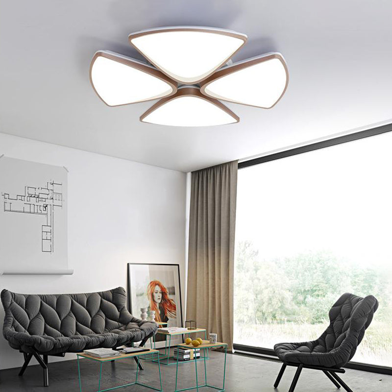 Contemporary Acrylic Ceiling Fixture for Bedroom, 3/4/5 Heads Ceiling Light Fixture in White, 3 Color 4 White 3 Color Clearhalo 'Ceiling Lights' 'Close To Ceiling Lights' 'Close to ceiling' 'Semi-flushmount' Lighting' 371026