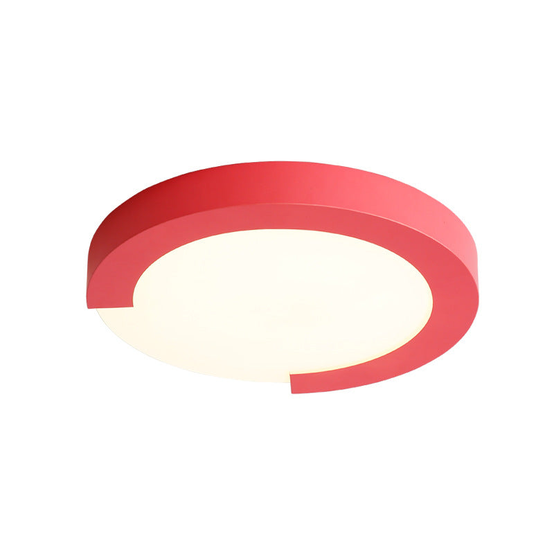 16"/20" Round Flush Mount Ceiling Lights Macaron Acrylic Metal Arc Flush Mount in Black/White/Pink Clearhalo 'Ceiling Lights' 'Close To Ceiling Lights' 'Close to ceiling' 'Flush mount' Lighting' 373018