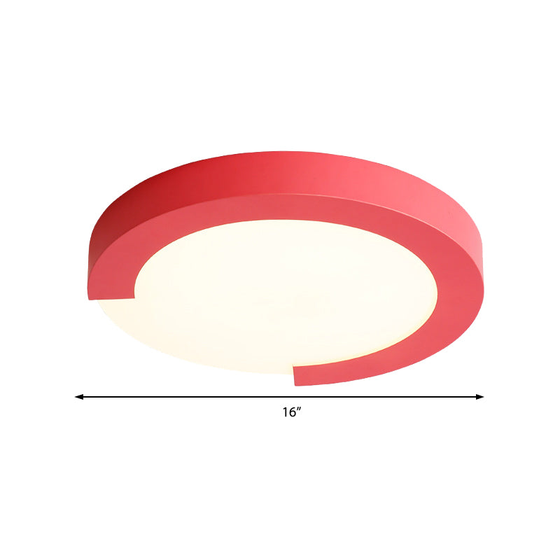 16"/20" Round Flush Mount Ceiling Lights Macaron Acrylic Metal Arc Flush Mount in Black/White/Pink Clearhalo 'Ceiling Lights' 'Close To Ceiling Lights' 'Close to ceiling' 'Flush mount' Lighting' 373019