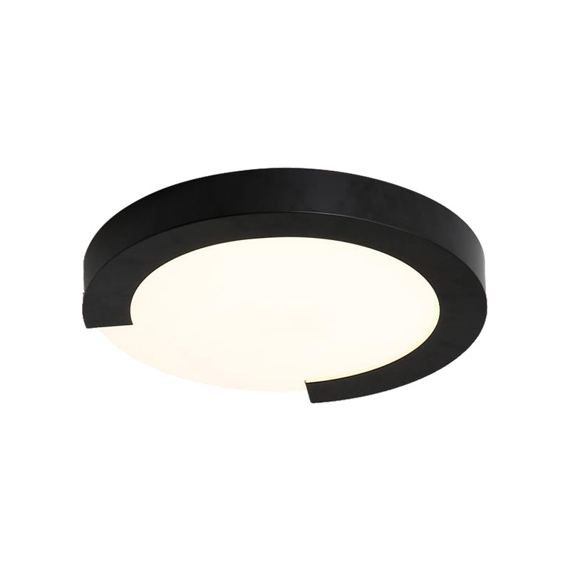 16"/20" Round Flush Mount Ceiling Lights Macaron Acrylic Metal Arc Flush Mount in Black/White/Pink Clearhalo 'Ceiling Lights' 'Close To Ceiling Lights' 'Close to ceiling' 'Flush mount' Lighting' 373032