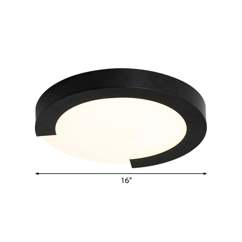 16"/20" Round Flush Mount Ceiling Lights Macaron Acrylic Metal Arc Flush Mount in Black/White/Pink Clearhalo 'Ceiling Lights' 'Close To Ceiling Lights' 'Close to ceiling' 'Flush mount' Lighting' 373033