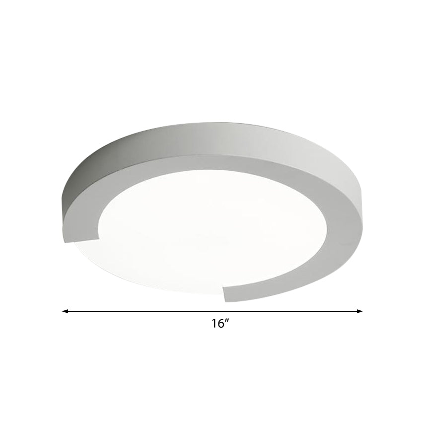 16"/20" Round Flush Mount Ceiling Lights Macaron Acrylic Metal Arc Flush Mount in Black/White/Pink Clearhalo 'Ceiling Lights' 'Close To Ceiling Lights' 'Close to ceiling' 'Flush mount' Lighting' 373040