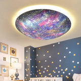 Glass Universe LED Flush Mount Light Romantic Multi-color Ceiling Lamp for Kid Bedroom Blue Warm Clearhalo 'Ceiling Lights' 'Close To Ceiling Lights' 'Close to ceiling' 'Flush mount' Lighting' 37309