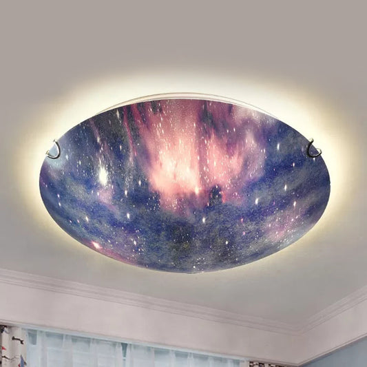 Modern Style Multi-Color Ceiling Light Universe Glass LED Flushmount Light for Nursing Room Clearhalo 'Ceiling Lights' 'Close To Ceiling Lights' 'Close to ceiling' 'Flush mount' Lighting' 37315