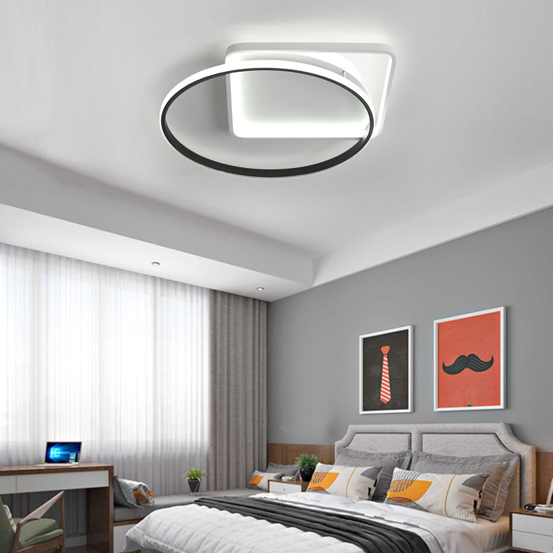 16"/19.5" Mixed Flush Mount Light Fixture Modern White Creative Flush Mount Light with Warm/White Lighting White 16" Clearhalo 'Ceiling Lights' 'Close To Ceiling Lights' 'Close to ceiling' 'Flush mount' Lighting' 373246