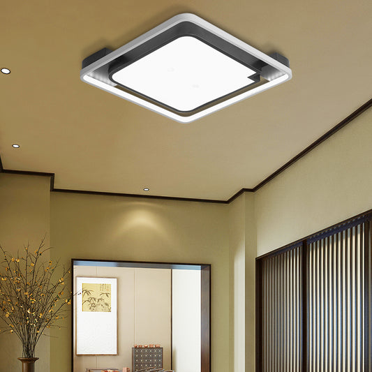 16"/19.5" Unique Bedroom Lighting Fixture, Contemporary 1 Head Round/Square Ceiling Light Fixture for Bedroom 16" Square Clearhalo 'Ceiling Lights' 'Close To Ceiling Lights' 'Close to ceiling' 'Flush mount' Lighting' 373393