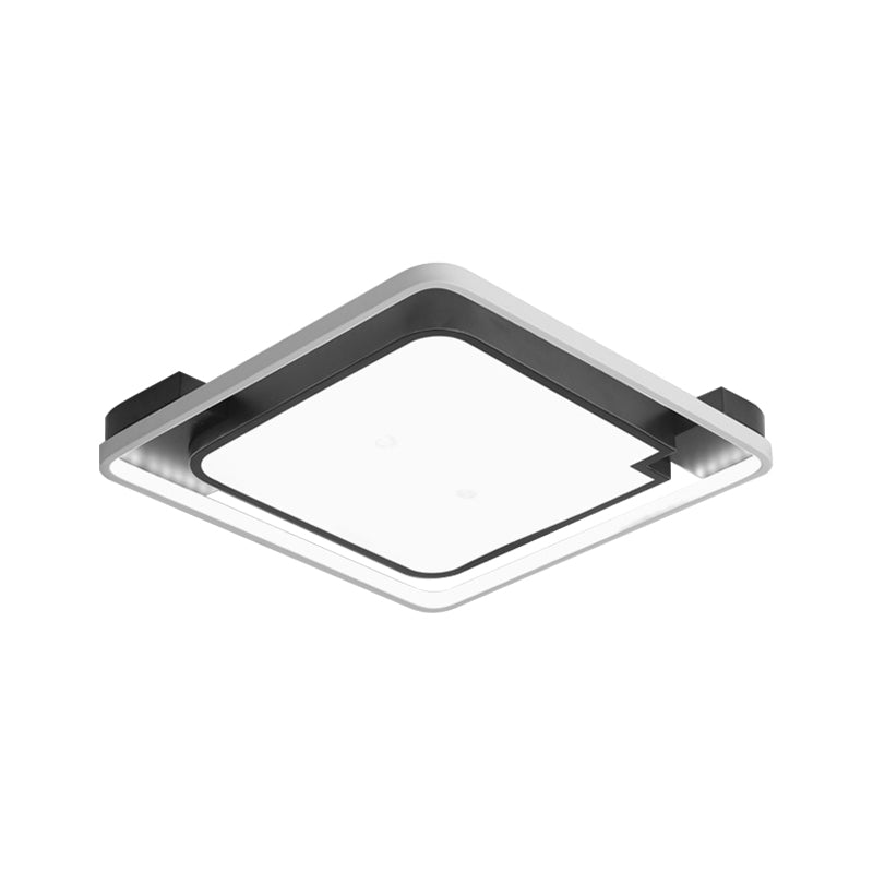 16"/19.5" Unique Bedroom Lighting Fixture, Contemporary 1 Head Round/Square Ceiling Light Fixture for Bedroom Clearhalo 'Ceiling Lights' 'Close To Ceiling Lights' 'Close to ceiling' 'Flush mount' Lighting' 373395