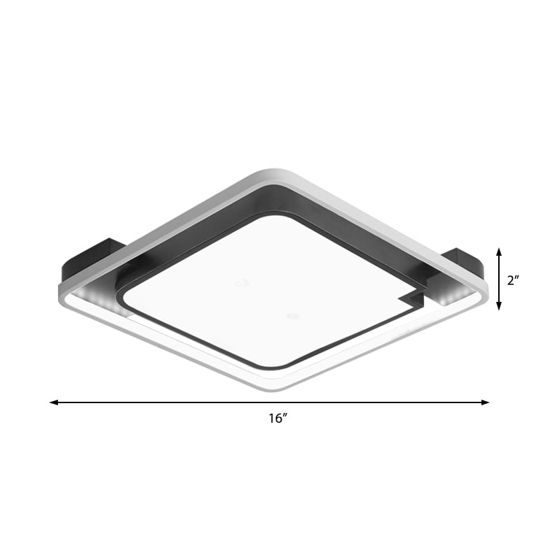 16"/19.5" Unique Bedroom Lighting Fixture, Contemporary 1 Head Round/Square Ceiling Light Fixture for Bedroom Clearhalo 'Ceiling Lights' 'Close To Ceiling Lights' 'Close to ceiling' 'Flush mount' Lighting' 373396