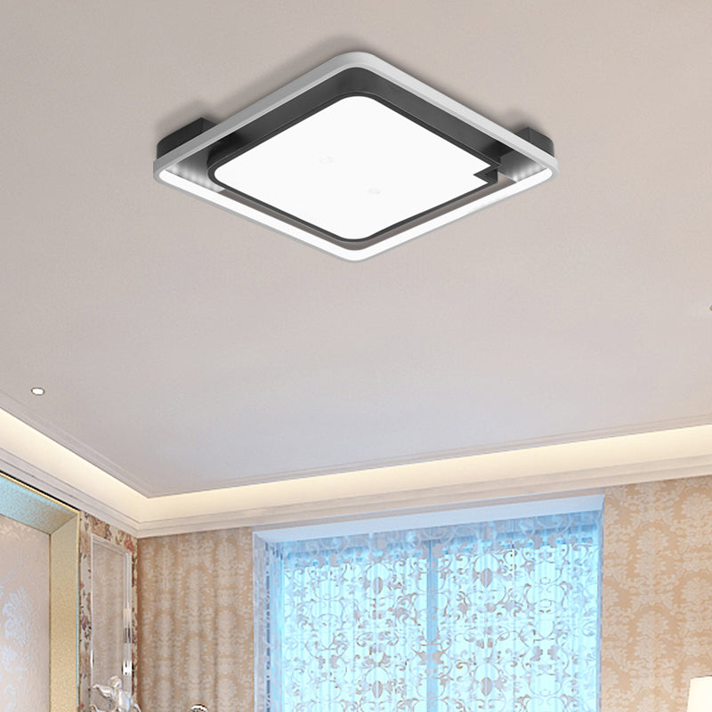 16"/19.5" Unique Bedroom Lighting Fixture, Contemporary 1 Head Round/Square Ceiling Light Fixture for Bedroom 19.5" Square Clearhalo 'Ceiling Lights' 'Close To Ceiling Lights' 'Close to ceiling' 'Flush mount' Lighting' 373397