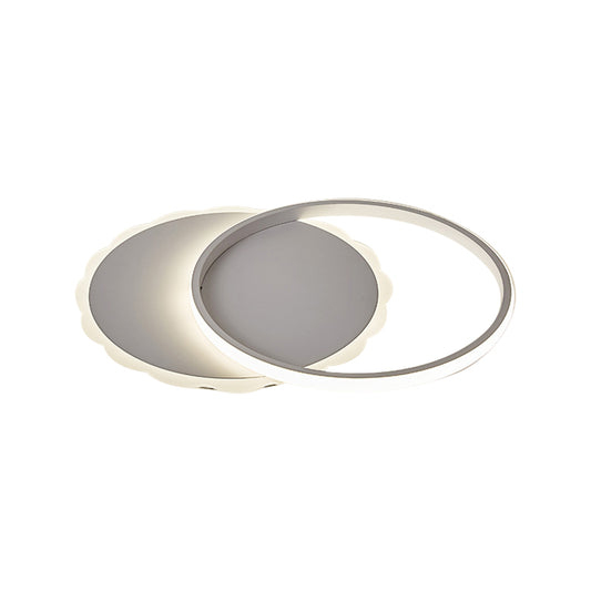 Round/Square LED Flush Mount Ceiling Light Modern Acrylic Overlapping Ceiling Lights in White Bronze Clearhalo 'Ceiling Lights' 'Close To Ceiling Lights' 'Close to ceiling' 'Flush mount' Lighting' 373862