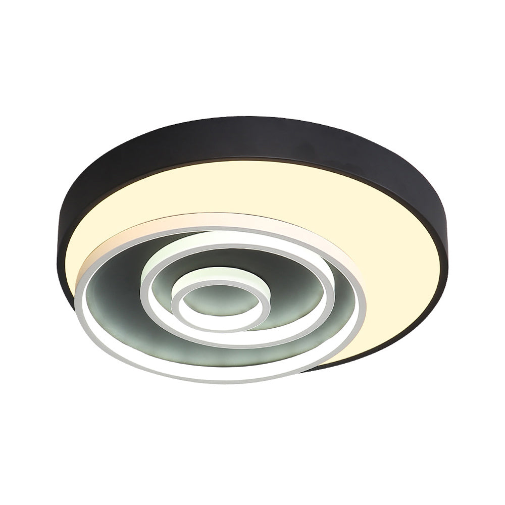 16"/19.5" Multi-Ring Flush Mount Fixture Acrylic 1 Light Round Ceiling Lights Flush Mount in Black, Warm/White/Natural Clearhalo 'Ceiling Lights' 'Close To Ceiling Lights' 'Close to ceiling' 'Flush mount' Lighting' 373885