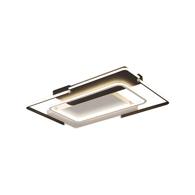 35.5"/43" Rectangular Flush Mount Ceiling Light Modern Unique Bedroom Ceiling Light in Warm/White Clearhalo 'Ceiling Lights' 'Close To Ceiling Lights' 'Close to ceiling' 'Flush mount' Lighting' 373902