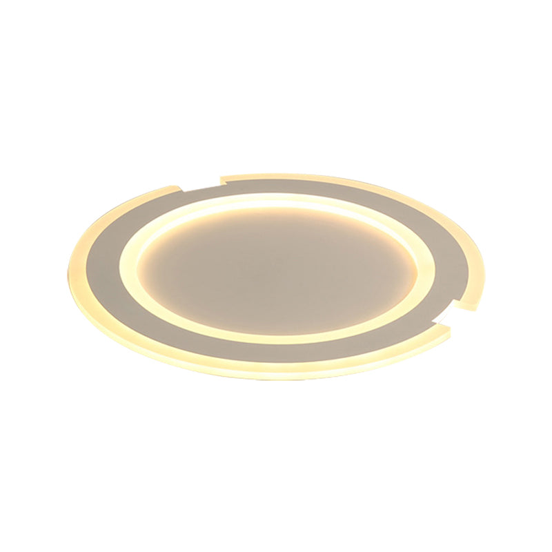 9"/12"/16" Circular Flushmount Lights Modern Metal and Acrylic Ceiling Fixture in Warm/White for Indoor Clearhalo 'Ceiling Lights' 'Close To Ceiling Lights' 'Close to ceiling' 'Flush mount' Lighting' 374324