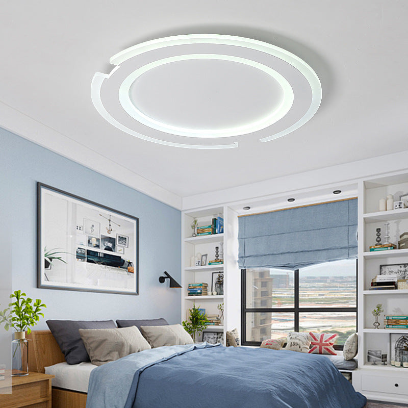 9"/12"/16" Circular Flushmount Lights Modern Metal and Acrylic Ceiling Fixture in Warm/White for Indoor Clearhalo 'Ceiling Lights' 'Close To Ceiling Lights' 'Close to ceiling' 'Flush mount' Lighting' 374329