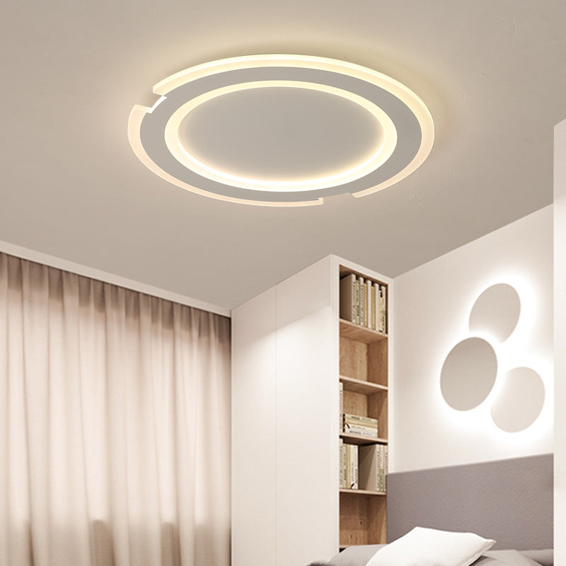 9"/12"/16" Circular Flushmount Lights Modern Metal and Acrylic Ceiling Fixture in Warm/White for Indoor Clearhalo 'Ceiling Lights' 'Close To Ceiling Lights' 'Close to ceiling' 'Flush mount' Lighting' 374332