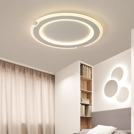 9"/12"/16" Circular Flushmount Lights Modern Metal and Acrylic Ceiling Fixture in Warm/White for Indoor Clearhalo 'Ceiling Lights' 'Close To Ceiling Lights' 'Close to ceiling' 'Flush mount' Lighting' 374332