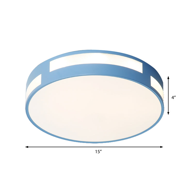 Round Flush Ceiling Light Modern Nordic Acrylic Shade LED Flushmount Light in Blue/Green/Pink/Yellow Clearhalo 'Ceiling Lights' 'Close To Ceiling Lights' 'Close to ceiling' 'Flush mount' Lighting' 374919