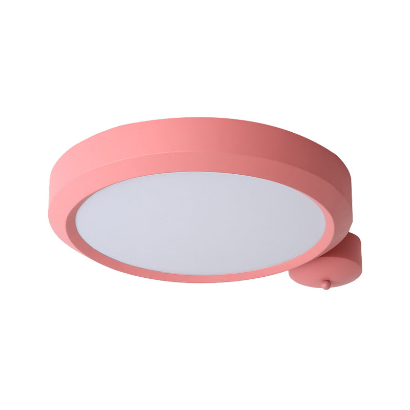 Blue/Red/Yellow Round Flushmount Lighting Metal Integrated Led Nordic Ceiling Flush Light in Second Gear, 20.5"/25" W Clearhalo 'Ceiling Lights' 'Close To Ceiling Lights' 'Close to ceiling' 'Flush mount' Lighting' 375017