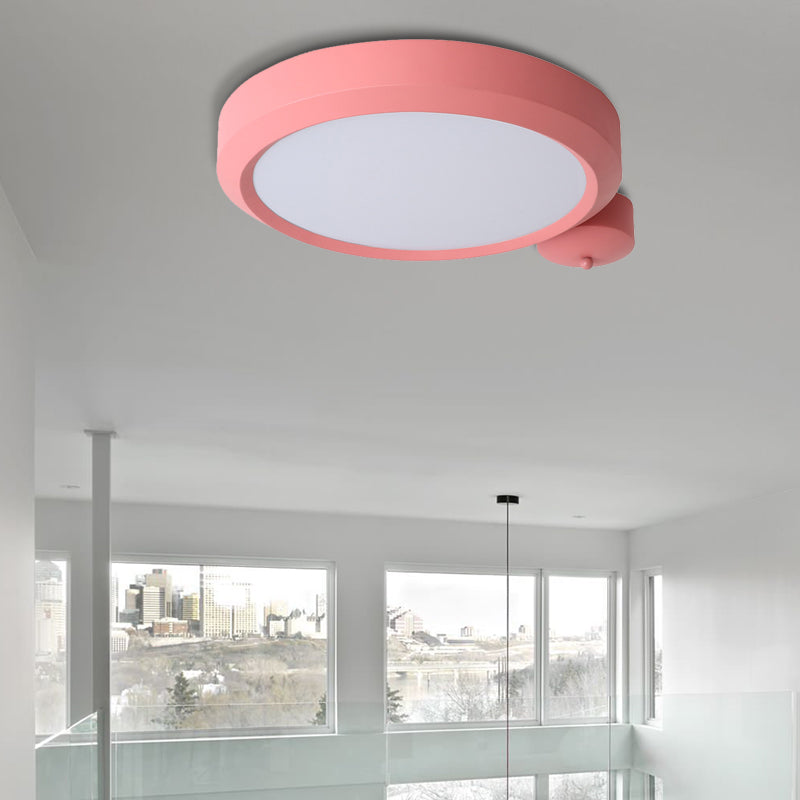 Blue/Red/Yellow Round Flushmount Lighting Metal Integrated Led Nordic Ceiling Flush Light in Second Gear, 20.5"/25" W Clearhalo 'Ceiling Lights' 'Close To Ceiling Lights' 'Close to ceiling' 'Flush mount' Lighting' 375019