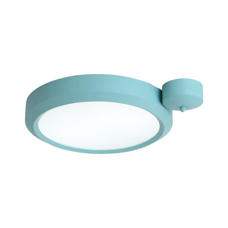 Blue/Red/Yellow Round Flushmount Lighting Metal Integrated Led Nordic Ceiling Flush Light in Second Gear, 20.5"/25" W Clearhalo 'Ceiling Lights' 'Close To Ceiling Lights' 'Close to ceiling' 'Flush mount' Lighting' 375024